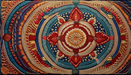Fototapeta premium woven tapestry with intricate pattern and textures created with generative ai