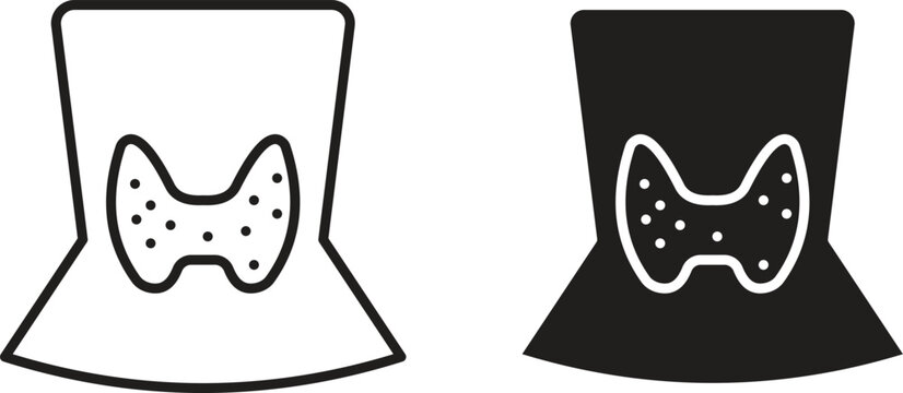 Thyroid icon collection. Minimal icon and symbol