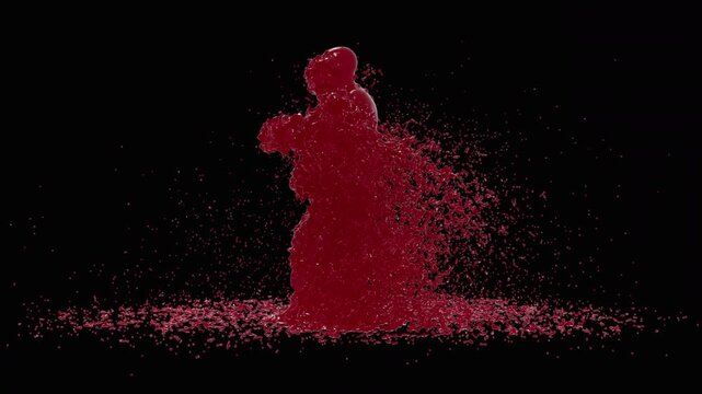 Chocolate Splash Breakdance Character with Alpha Matte