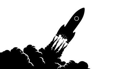 A rocket ship blasts off into the sky with smoke and flames d2 (35) © sajjadhossain