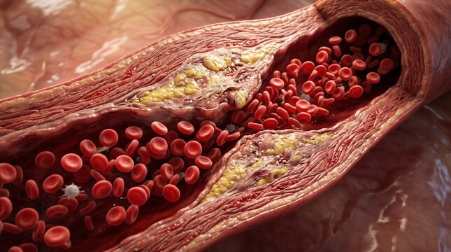 Blood vessel with plaque