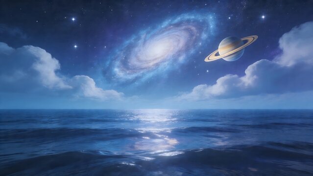 Ocean and space planet view