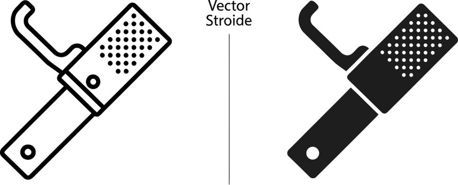 Black and white vector graphic of a corn and callus remover tool on a white background
