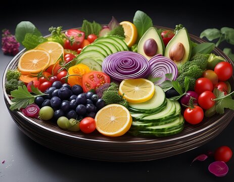 assorted fresh summer salad platter