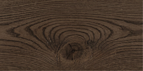 Fototapeta premium Detailed wood grain texture in a dark brown, natural wood finish, showcasing intricate patterns and a knot, perfect for backgrounds and design elements.