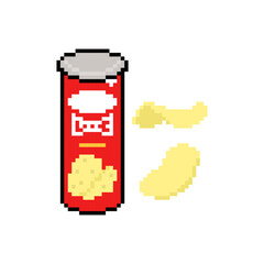 Fototapeta premium potato chips snack pixel art