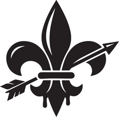 Fleur de lis symbol with arrow and flame design Vector © MSTJESMIN
