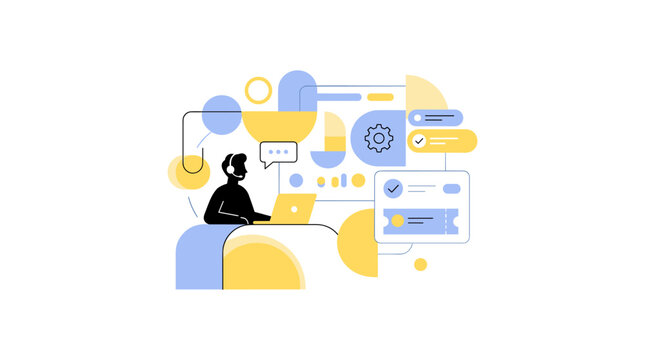 Customer support agent working remotely with chat tools