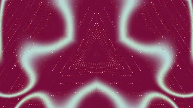 Vibrant purple fractal pattern emerges with glowing blue lines and triangle shapes