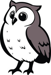Obraz premium Cute cartoon a illustrator silhouette Barn owl