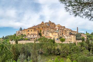Naklejka premium The Petroio Village in Siena Region of Italy
