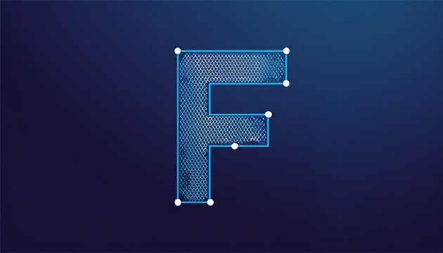 modern initial letter f with hexagon digital dots for network and technology digital logo design
