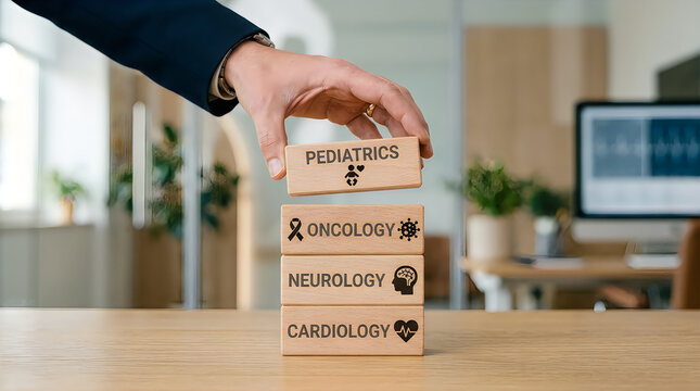 Hand selecting pediatric oncology neurology cardiology medical blocks