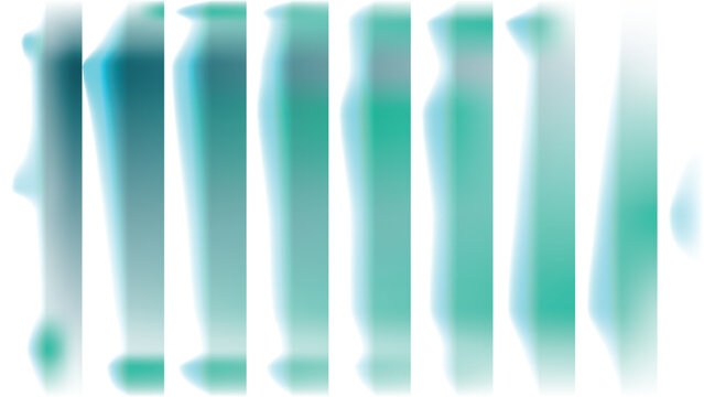 Blurry green and blue gradient vertical bars on white background