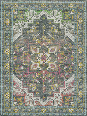 Fototapeta premium Digital textured modern rug, classic carpet , traditional rug ,textile flooring rug , covering floor , mat , runner ,carpet pattern , sublimatation design , direct printing design,vinta