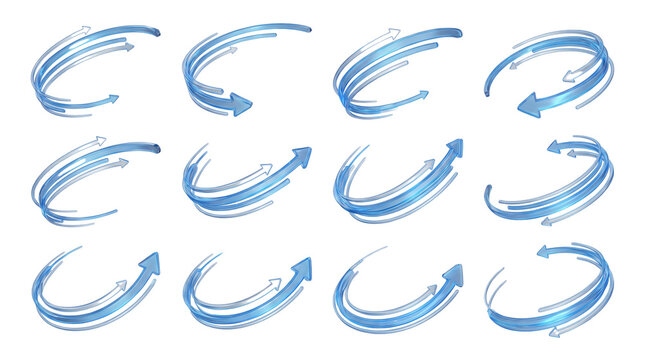 Motion curve elements for technology branding, dashboards and modern digital compositions, isolated on White background