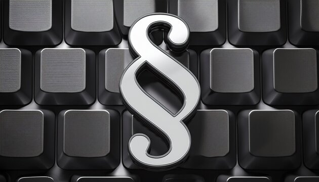 legal paragraph symbol on keyboard background
