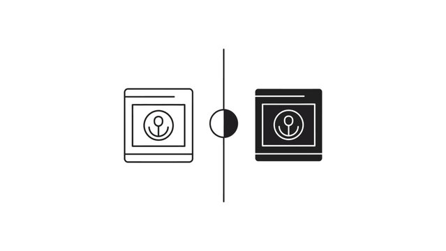 Mobile app syncing icon with anchor symbol