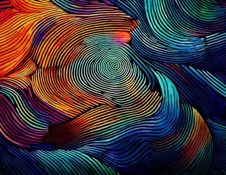 ai generated ai generative finger print fingerprint abstract geometric pattern texture background decoration watercolor draw brush sketch ink art graphic art