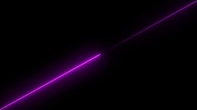 Diagonal glowing neon line on black background abstract background bright celebration.4k vedio 