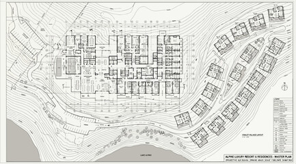 Detailed architectural site master plan for a hillside resort © S.Siam