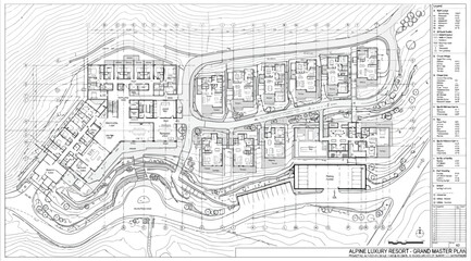 Fototapeta premium Detailed architectural floor plan for a resort or residential complex