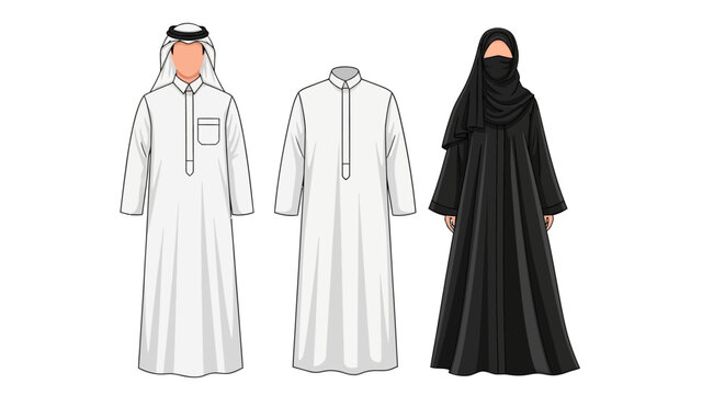 Traditional Arabic clothing for men and women