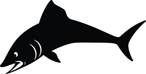 Fototapeta premium Cute cartoon a illustrator silhouette barracuda