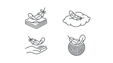 Softness and Comfort Feather Icon Set © Mardiyo
