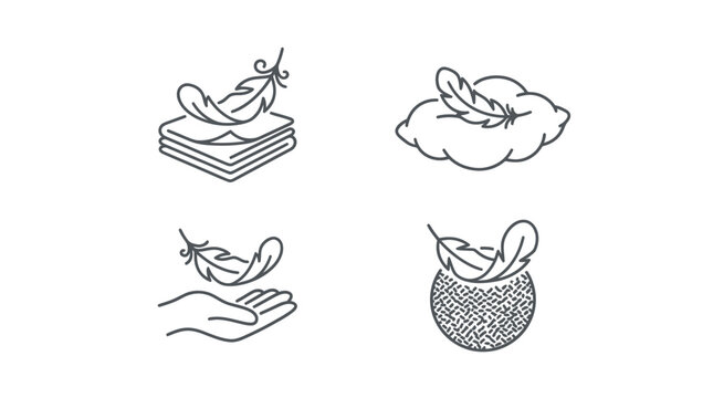 Softness and Comfort Feather Icon Set