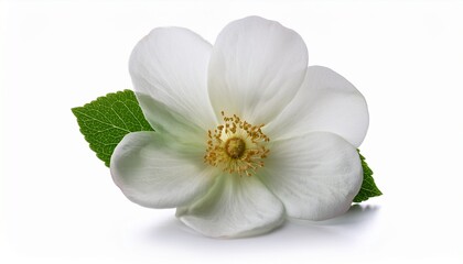 Fototapeta premium single white bloom isolated on white background floral green single
