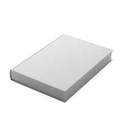 Fototapeta premium A white book with a blank cover on a white background