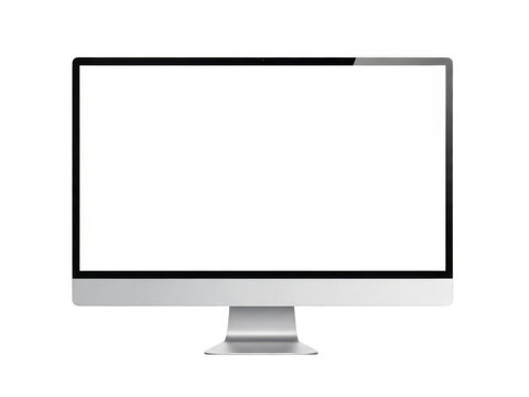 Modern computer monitor with blank white screen