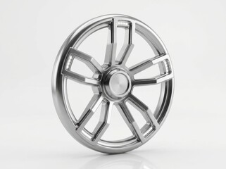 Obraz premium Modern metallic car wheel with five spokes