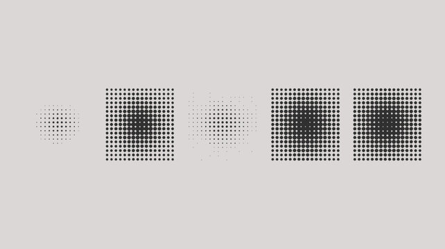 Dot gradient pattern with increasing density a grayscale vector illustration dots halftone speckled diminishing progression transition visual effect abstract background texture