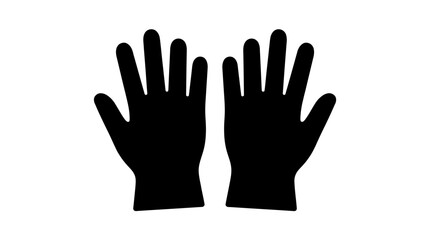 Obraz premium Black glove icons, hand silhouettes, palm up, vector graphics, hand gestures