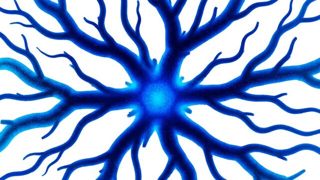 Abstract illustration of a neuron cell structure biology concept
