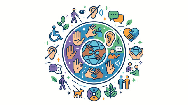 Diversity and Inclusion Illustration Representing Accessibility and Equality.