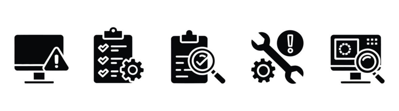 Issue management web banner icon concept, customer support and problem tracking vector design for workflow, task monitoring and business solutions.