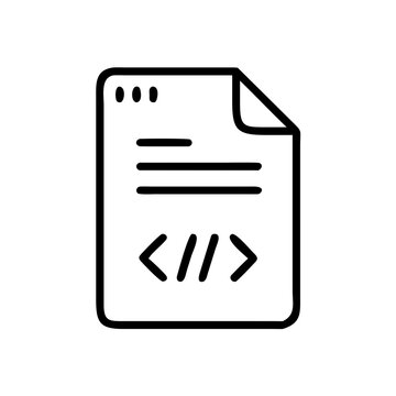 Coding file document icon vector with programming symbols