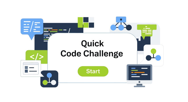 Quick Code Challenge Interface for Online Programming Contests, Software Development Training, and Developer Recruitment