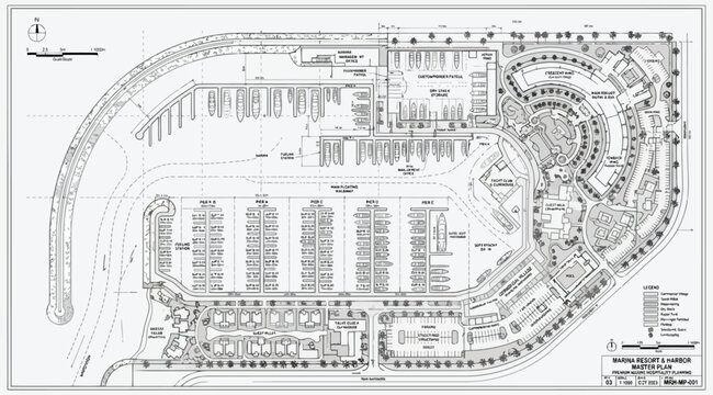 Detailed site plan for a largescale marina and resort complex development
