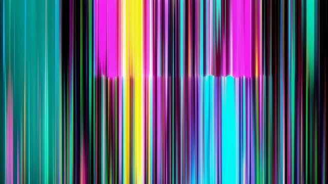 Vibrant multicolored striped pattern with pink, blue, yellow, and black vertical lines