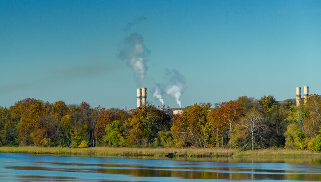 a coal-fired power plant in operation