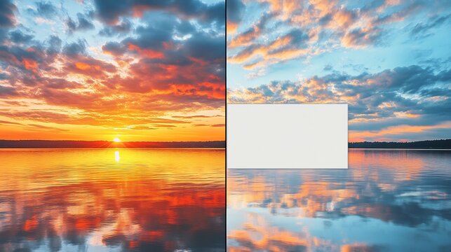 Sympathy Card with a sunset on the left side leaving a blank space area on the right side for a condolence message