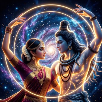 Shiva Parvati Cosmic Divine Dance Artwork