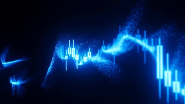 Glowing Financial Candlestick Charts Abstract Animation