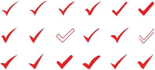Check mark icon set. Check mark icon. Tick mark symbol vector  © HIKE STUDIO 9