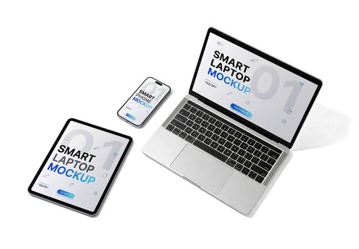 Multi Device Mockup A Top Down Angle