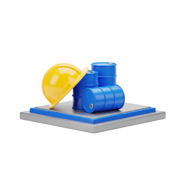 3d rendered industrial machine with yellow safety helmet